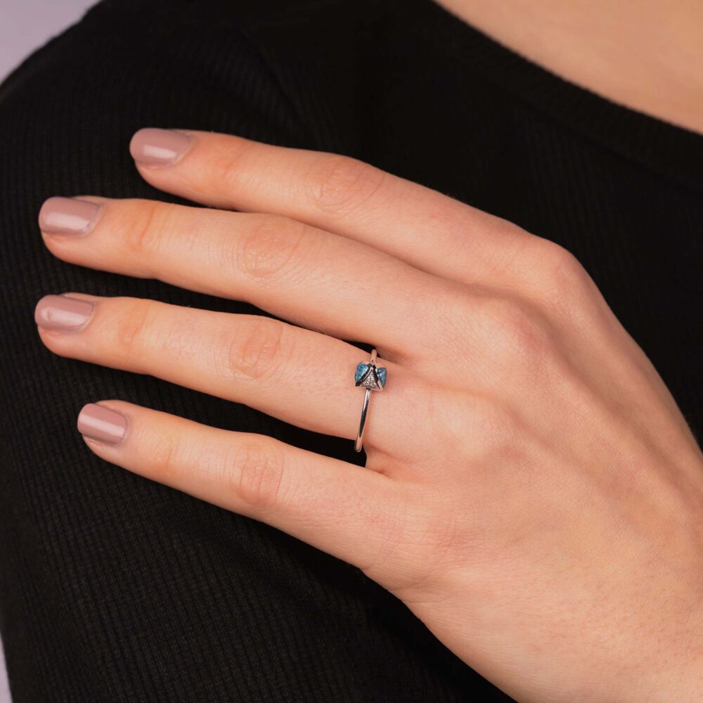 Bague Aigue marine troida – Image 2