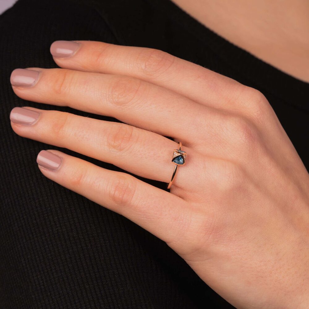 Bague Aigue marine trillon – Image 2