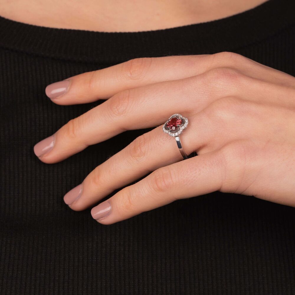 Bague Tourmaline rose 1,3 ct / 24 bts - 0,22 ct
AB2356 – Image 2