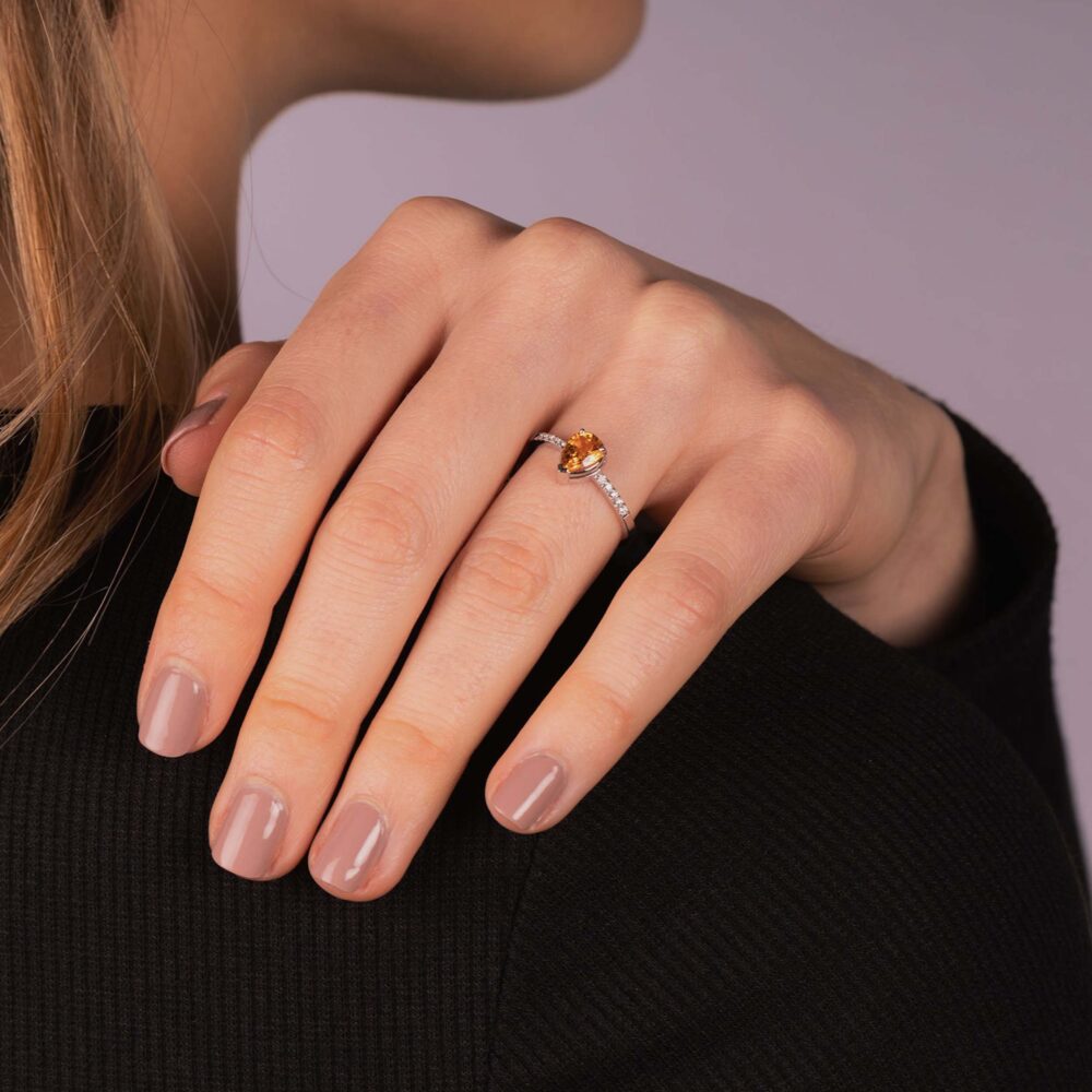 Bague Saphir orange 1 ct / 10 bts - 0,09 ct
AB2341 – Image 2