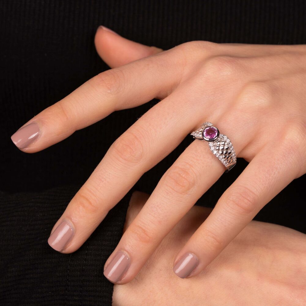Bague Saphir rose 6 mm / 36 bts - 0,46 ct
F2310 – Image 2